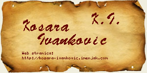 Kosara Ivanković vizit kartica